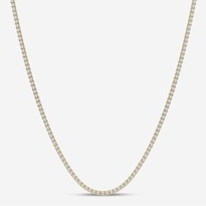 14KT YG 6.96ct Round Lab Grown Diamond Tennis Necklace